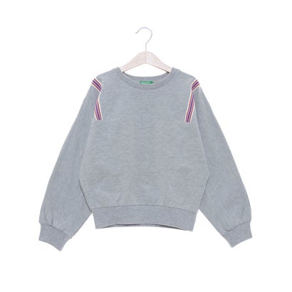 ユナイテッド カラーズ オブ ベネトン UNITED COLORS OF BENETTON. キッズマルチカラーラインパフスリーブスウェットトレーナーG （501）