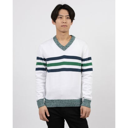 ユナイテッド カラーズ オブ ベネトン UNITED COLORS OF BENETTON. センターボーダーVネックニット・セ..