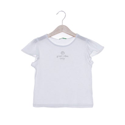 ユナイテッド カラーズ オブ ベネトン UNITED COLORS OF BENETTON. キッズフレアスリーブナチュラル半..