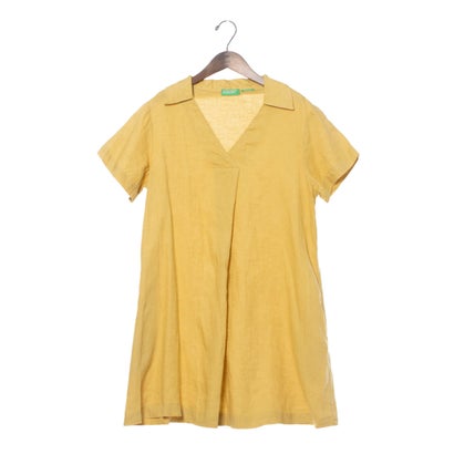 ユナイテッド カラーズ オブ ベネトン UNITED COLORS OF BENETTON. リネン100%スキッパーネックミニワンピース (0V1)