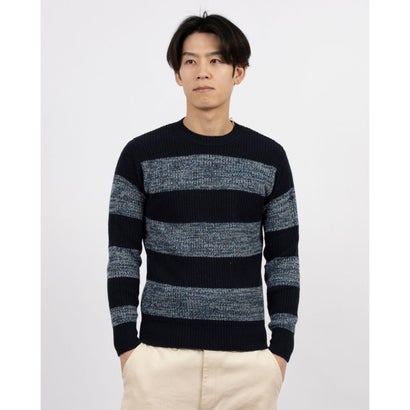 ユナイテッド カラーズ オブ ベネトン UNITED COLORS OF BENETTON. ウール混クルーネック配色ニット・..