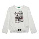 ユナイテッド カラーズ オブ ベネトン UNITED COLORS OF BENETTON. キッズパンダプリントリボン付きコットン長袖Tシャツ・カットソーG ...