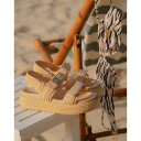 スティーブ マデン STEVE MADDEN ダブルベルトラフィアサンダル (ナチュラルラフィア)