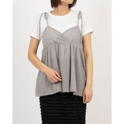 アルシーヴ archives 2way肩リボンフリンジキャミチュニック （GRY）(4)