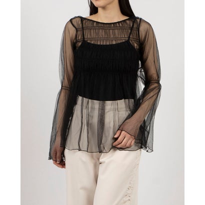 アルシーヴ archives チュールシャーリングチュニック (BLK)