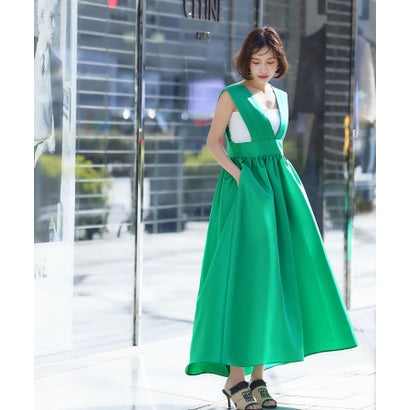 エルフランク ELFRANK ギャザーフレアジャンパースカート【洗える】 （グリーン）