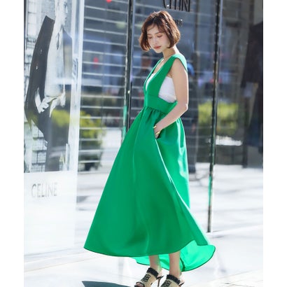 エルフランク ELFRANK ギャザーフレアジャンパースカート【洗える】 （グリーン）