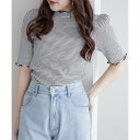 ナイスクラップ NICE CLAUP 【春の新作】【OUTLET限定】プチハイ配色メローテレコ半袖 (ORR)