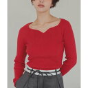 ティティベイト titivate ハートネックリブニット (レッド)(4)