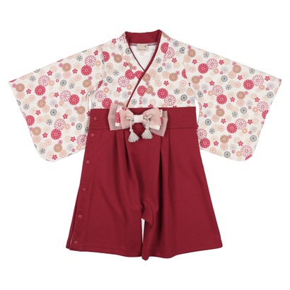 プティマイン petit main Girls なりきり袴カバーオール【返品不可商品】 （アカ）