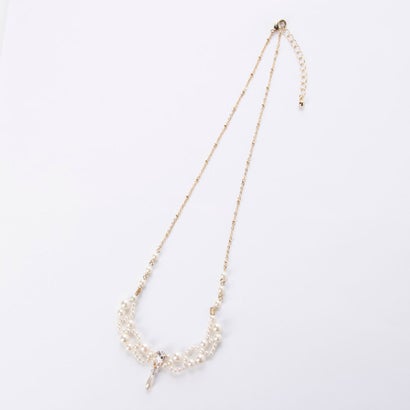 アンシュー AN SHU ビジュー＆パールパーティーネックレス(オフホワイト)