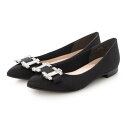 ブリジット バーキン Bridget Birkin ビジューリボンバレエレインパンプス (ブラック雑材)