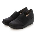 ブリジット バーキン Bridget Birkin 甲ゴムヒールアップレインパンプス (ブラック雑材)