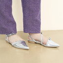 ラウナレア Launa lea 【25SS】ダブルリボンスリングバックパンプス(0596) (シルバー)