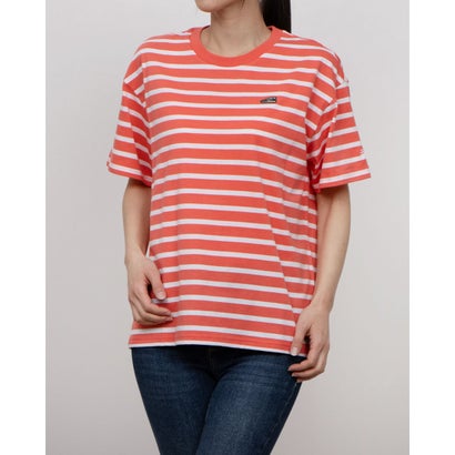ニューバランス New Balance レディース 半袖Tシャツ シューパッチボーダーTシャツ_ AWT55124 （レッド）