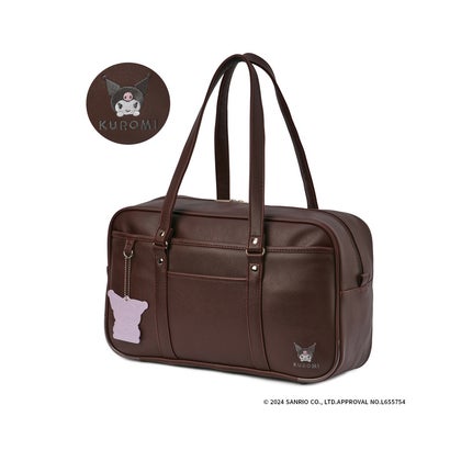 クロミ KUROMI クロミ スクールバッグ スクバ 合皮 女子 女子高生 高校生 中学生 通学 ブラック ブラウン サンリオ クロミちゃん KUROMI 62058 （チョコ）