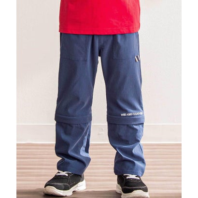 ワスク WASK ロゴ刺しゅうコンバーチブルストレッチナイロン2wayパンツ(100~160cm) （ネイビー）
