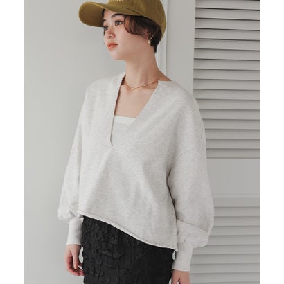 ティティベイト titivate 深Vネックスウェットプルオーバー （オートミール）