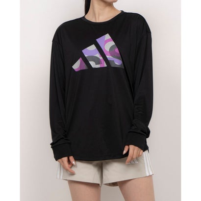 アディダス adidas レディース 長袖機能Tシャツ W ACTV グラフィック LS Tシャツ JP0017 （ブラック）