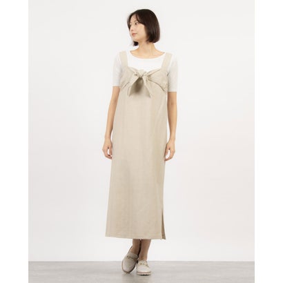 トーナル TONAL リネンナローラインノットワンピース (ベージュ) トーナル TONAL リネンナローラインノットワンピース (ベージュ)