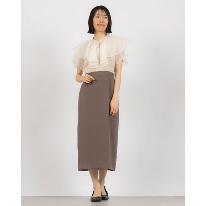 トーナル TONAL シアーフリルスリーブワンピース (モカ)