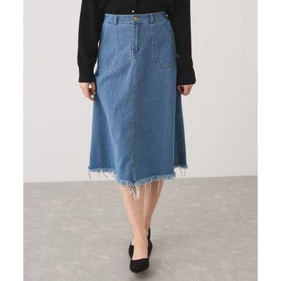 ジャイロ JAYRO デニムフレアーフリンジスカート （サックス）