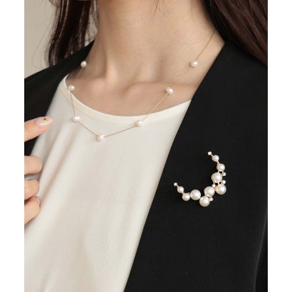 スリーフォータイム Three Four Time スリーフォータイム Three Four Time パールツキノワブローチ（ゴールド）(4)