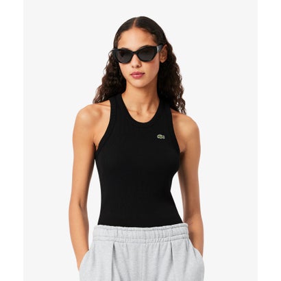 ラコステ LACOSTE エッセンシャルリブニットタンクトップ (ブラック) ラコステ LACOSTE エッセンシャルリブニットタンクトップ (ブラック)