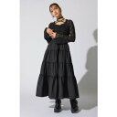 レーストップコンビフレアワンピース BLK