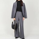 ベース BASE テーラードジャケット ワイドパンツ セットアップ スーツセット (チャコールグレー)
