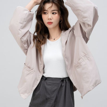 ベルシー Belle Cie ジャケット 羽織り マウンテンパーカー ウィンドブレーカー 防風 レディース シャカシャカ 蒸れにくい 通気 メッシュ ジム 運動 登山 ジョギング （グレージュ）