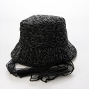 トーナル TONAL ラメツイードリボン付ハット (ブラック)