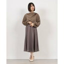 トーナル TONAL モノグラムサテンドレープフレアワンピース (グレー)