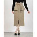 トーナル TONAL ラッフルベルトZIPタイトスカート (ベージュ)