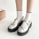 シューズインクローゼット Shoes in Closet -シュークロ- 軽量厚底 ダブルソール 2WAYストラップ リボン メリージェーン 6943 (シルバ...