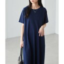 ラナン RANAN 〈B.C〉ポケット付マキシワンピース半袖 (ネイビー)