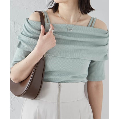ラナン RANAN オフショルリブカットソー （ミント）