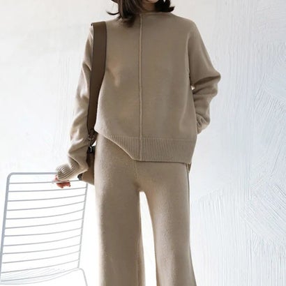フォースメント Forcement 【セットアップ】セーター&ワイドパンツ (ベージュ) フォースメント Forcement 【セットアップ】セーター&ワイドパンツ (ベージュ)