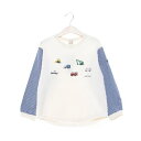 プティマイン petit main 働く車袖布帛Tシャツ (アイボリー)(4)