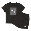 プーマ PUMA ジュニア Tシャツハーフパンツセット ESS LOGO LAB Tシャツ AND ショーツ セット B_ 687887 (PUMA Black)