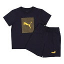 プーマ PUMA ジュニア Tシャツハーフパンツセット ESS LOGO LAB Tシャツ AND ショーツ セット B_ 687887 (New Navy)
