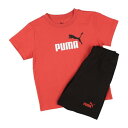 プーマ PUMA ジュニア Tシャツハーフパンツセット ESS 2 COLOR NO. 1 LOGO Tシャツ AND ショーツ セット B_ 687867 (...
