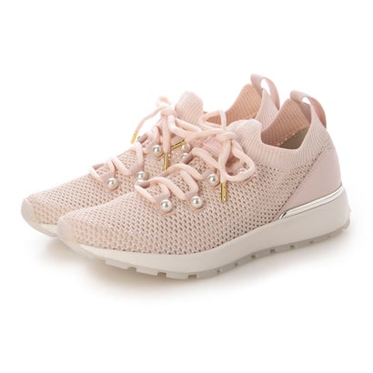 プラスダイアナ ＋diana 【軽量】パールデザイン ニットスニーカー （ピンク生地）