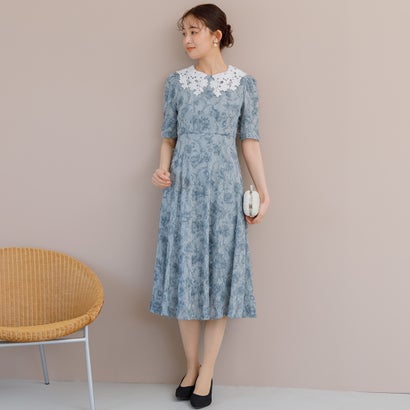 フォルムフォルマ form forma 【formformaオリジナル】スパンコールレース ワンピース/襟取り外し可能 （グレー）