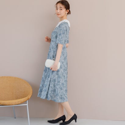 フォルムフォルマ form forma 【formformaオリジナル】スパンコールレース ワンピース/襟取り外し可能 （グレー）