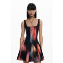 デシグアル Desigual パネルショートドレス (グレー/ブラック)