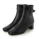 リズ ラフィーネ Riz raffinee 【訳あり新品】【2WAY】モチーフリボンショートブーツ (ブラック)