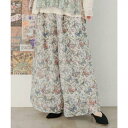 スカラー ScoLar 花蝶柄シアーパンツ (オフホワイト)