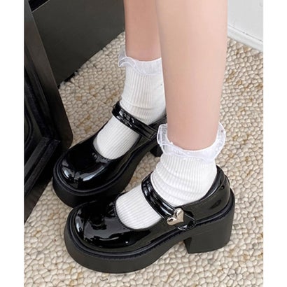 厚底ローファー韓国風 レディース美脚くつ(4)