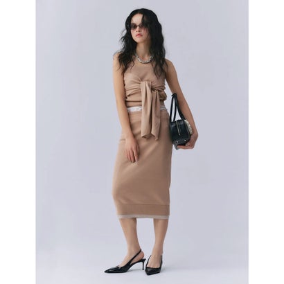 エイミーイストワール eimy istoire フロントデティールニットセットアップ (BEIGE)